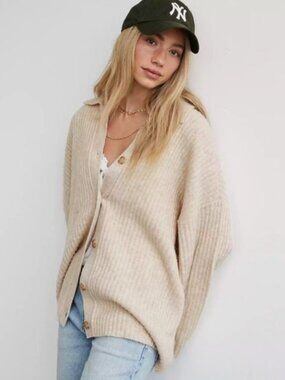 American Eagle Whoa So Soft Collared Button-Front Cardigan Size XC